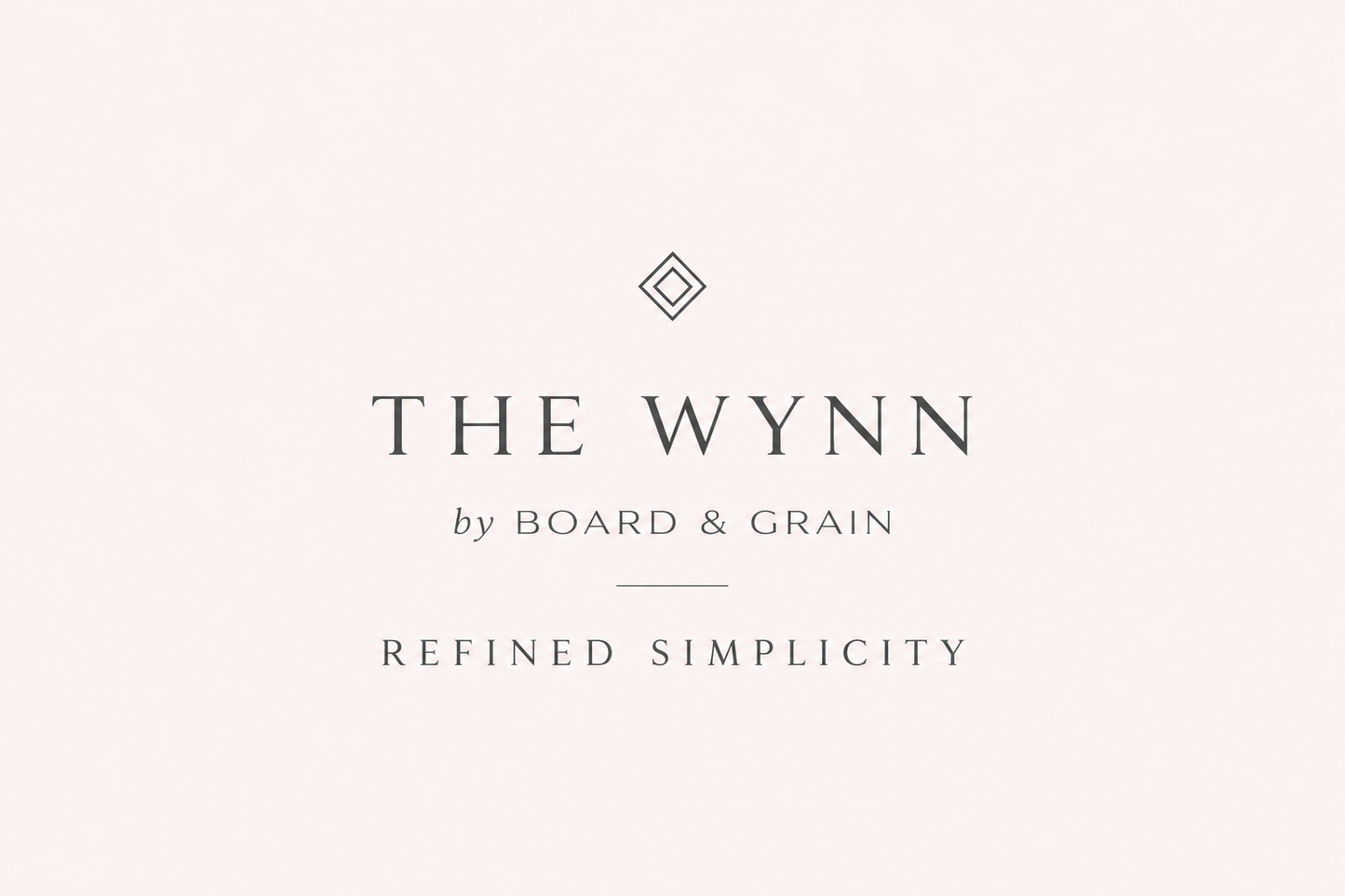 Logo of 'The Wynn by Board & Grain' with a diamond symbol on a white background.