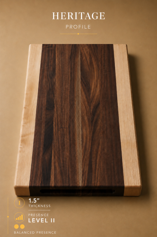 The Hudson (Heritage Profile) - Walnut and Maple Edge Grain Cutting Board