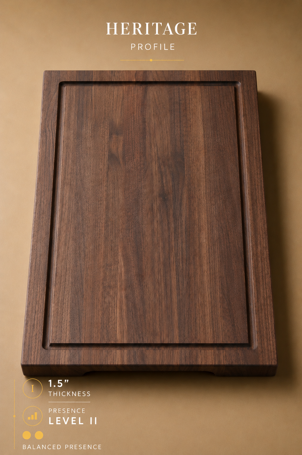 The Prestige (Heritage Profile) - Walnut Edge Grain Cutting Board