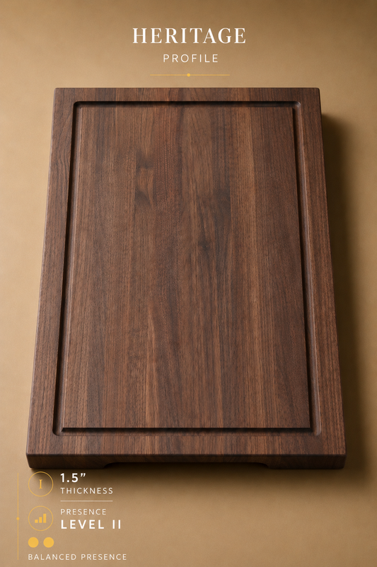 The Prestige (Heritage Profile) - Walnut Edge Grain Cutting Board
