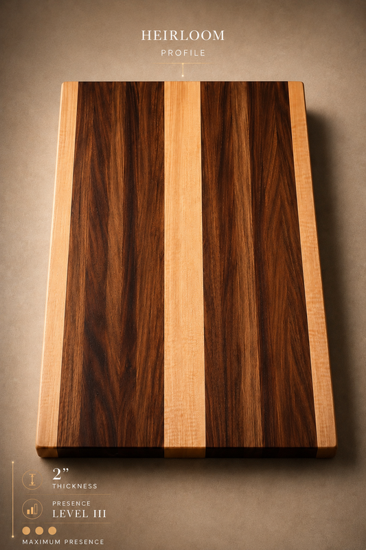 The Ridge (Heirloom Profile) - Walnut and Maple Edge Grain Cutting Board