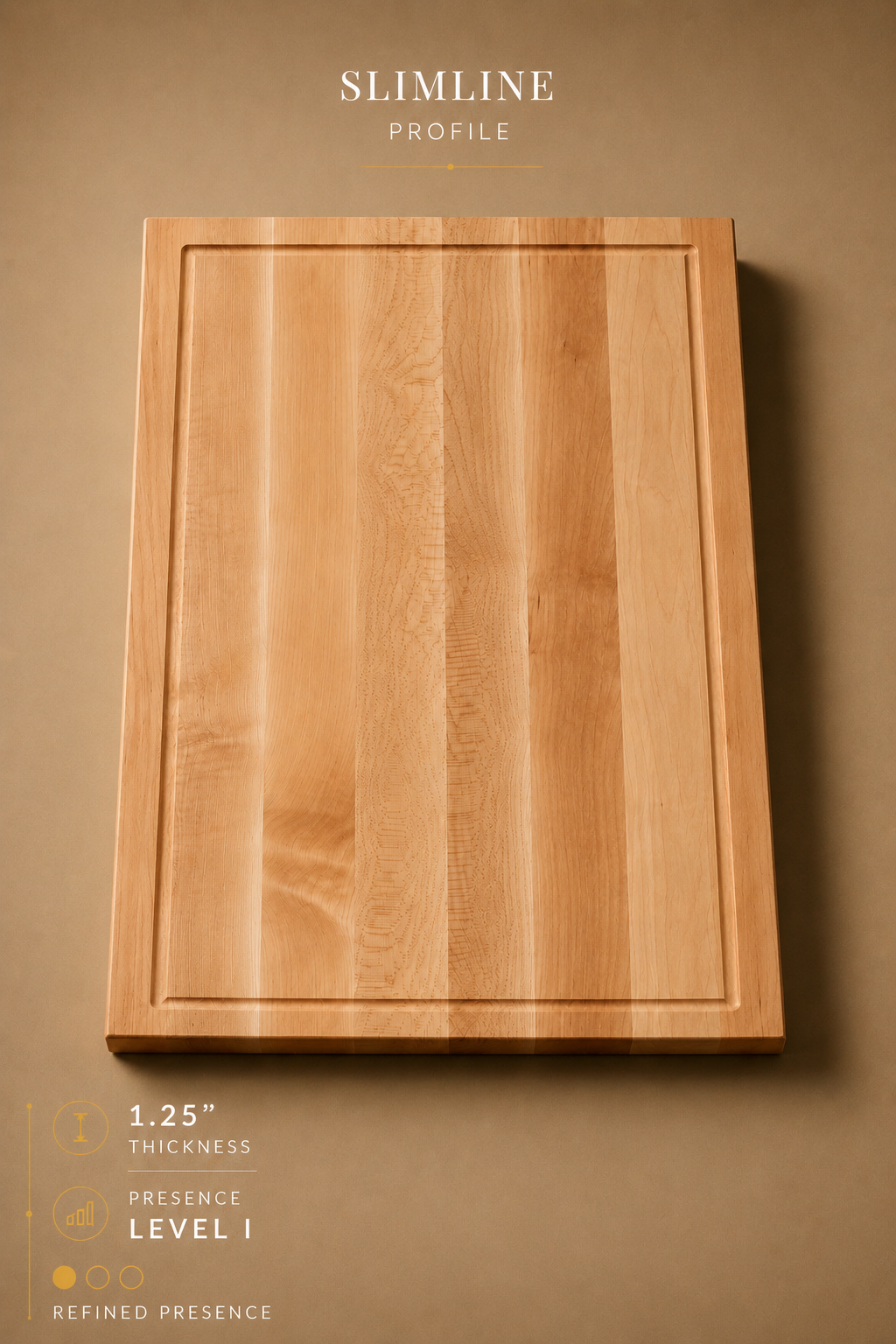The Wynn (Slimline Profile) - Maple Edge Grain Cutting Board
