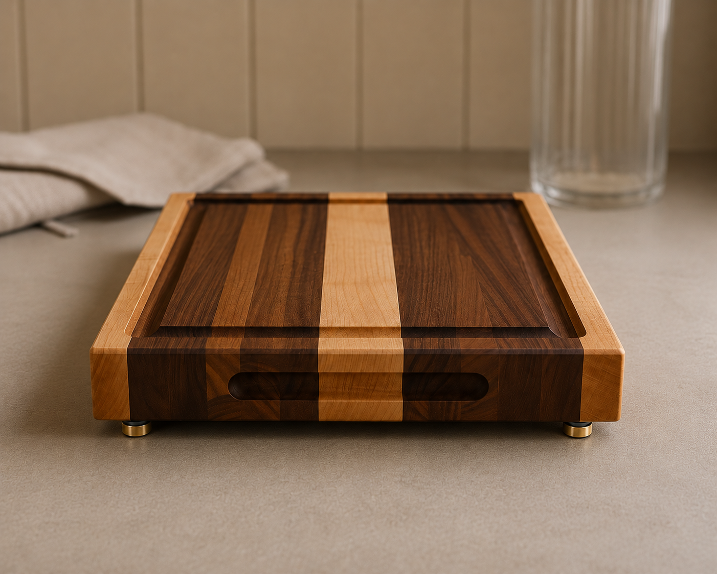 The Ridge (Heirloom Profile) - Walnut and Maple Edge Grain Cutting Board