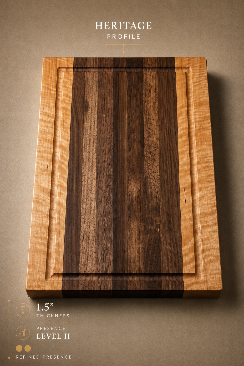 The Harvest (Heritage Profile) - Walnut and Cherry Edge Grain Cutting Board