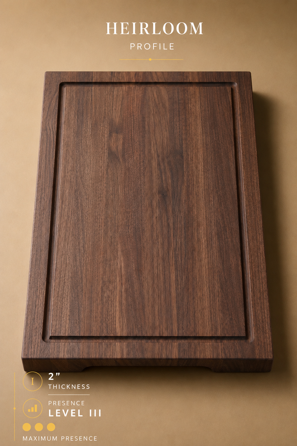 The Prestige (Heirloom Profile) - Walnut Edge Grain Cutting Board