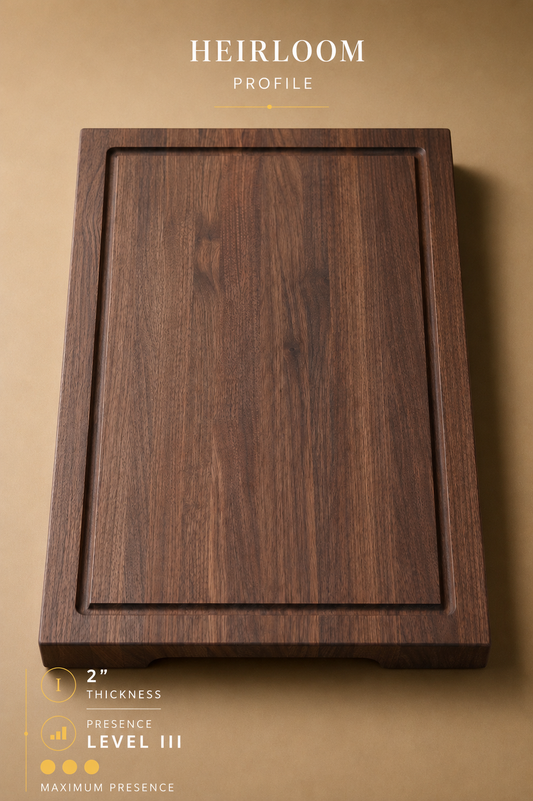 The Prestige (Heirloom Profile) - Walnut Edge Grain Cutting Board