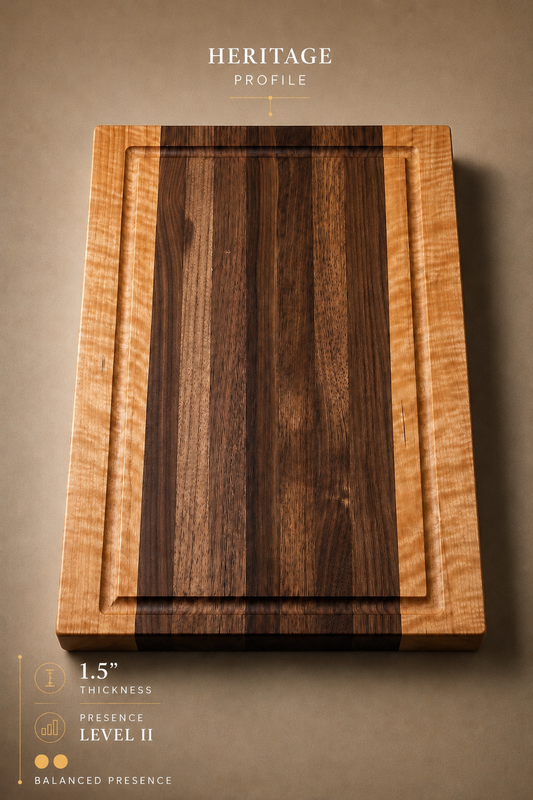 The Harvest (Heritage Profile) - Walnut and Cherry Edge Grain Cutting Board