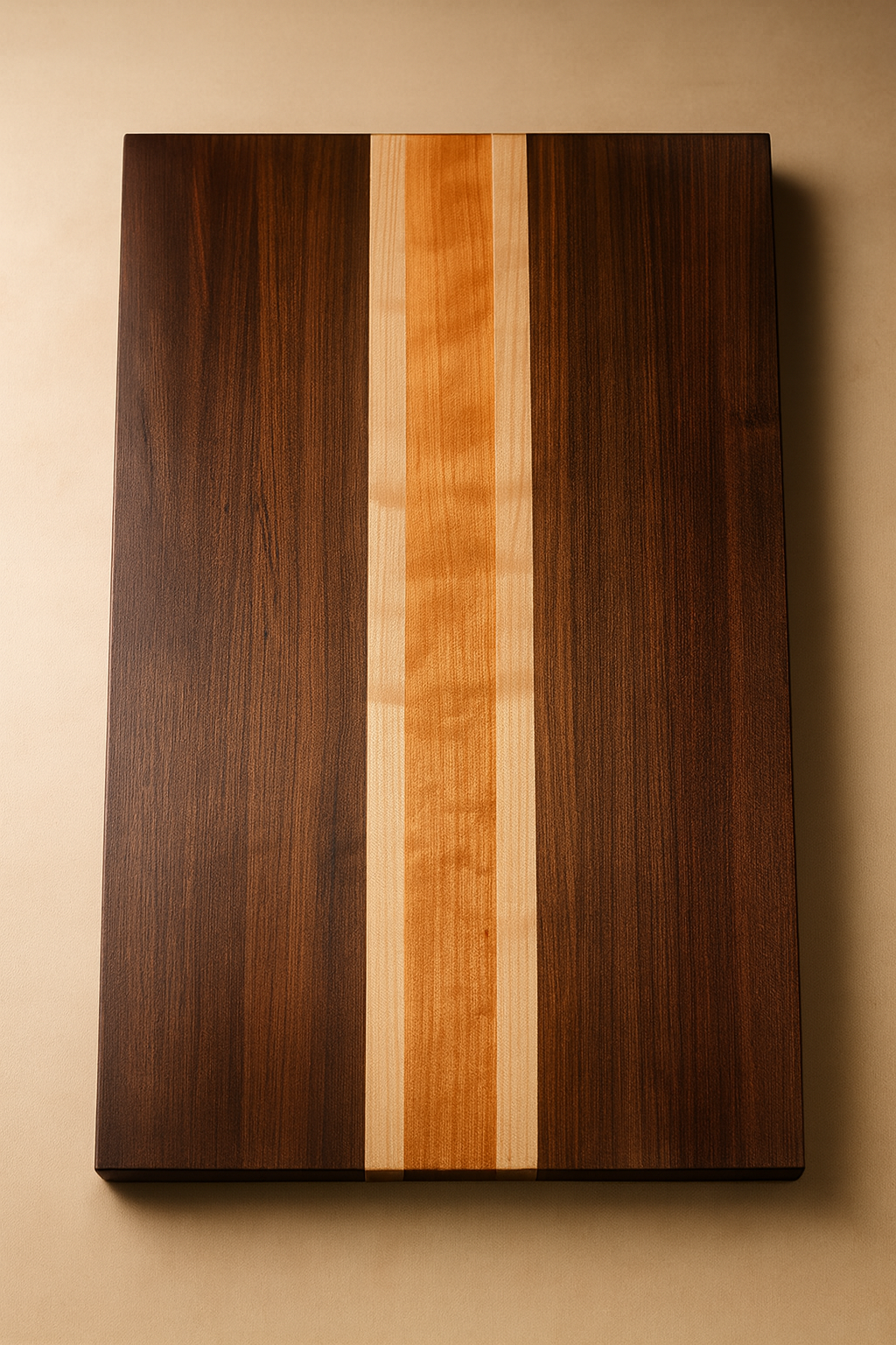 The Hawthorne (Heirloom Profile) - Walnut, Cherry and Maple Edge Grain Cutting Board