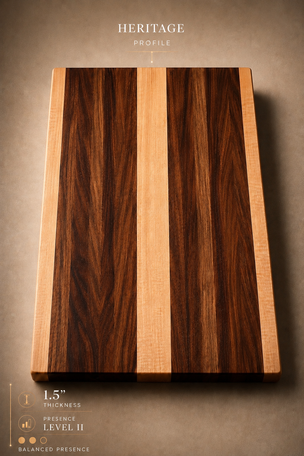 The Ridge (Heritage Profile) - Walnut and Maple Edge Grain Cutting Board