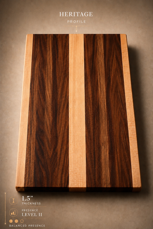 The Ridge (Heritage Profile) - Walnut and Maple Edge Grain Cutting Board