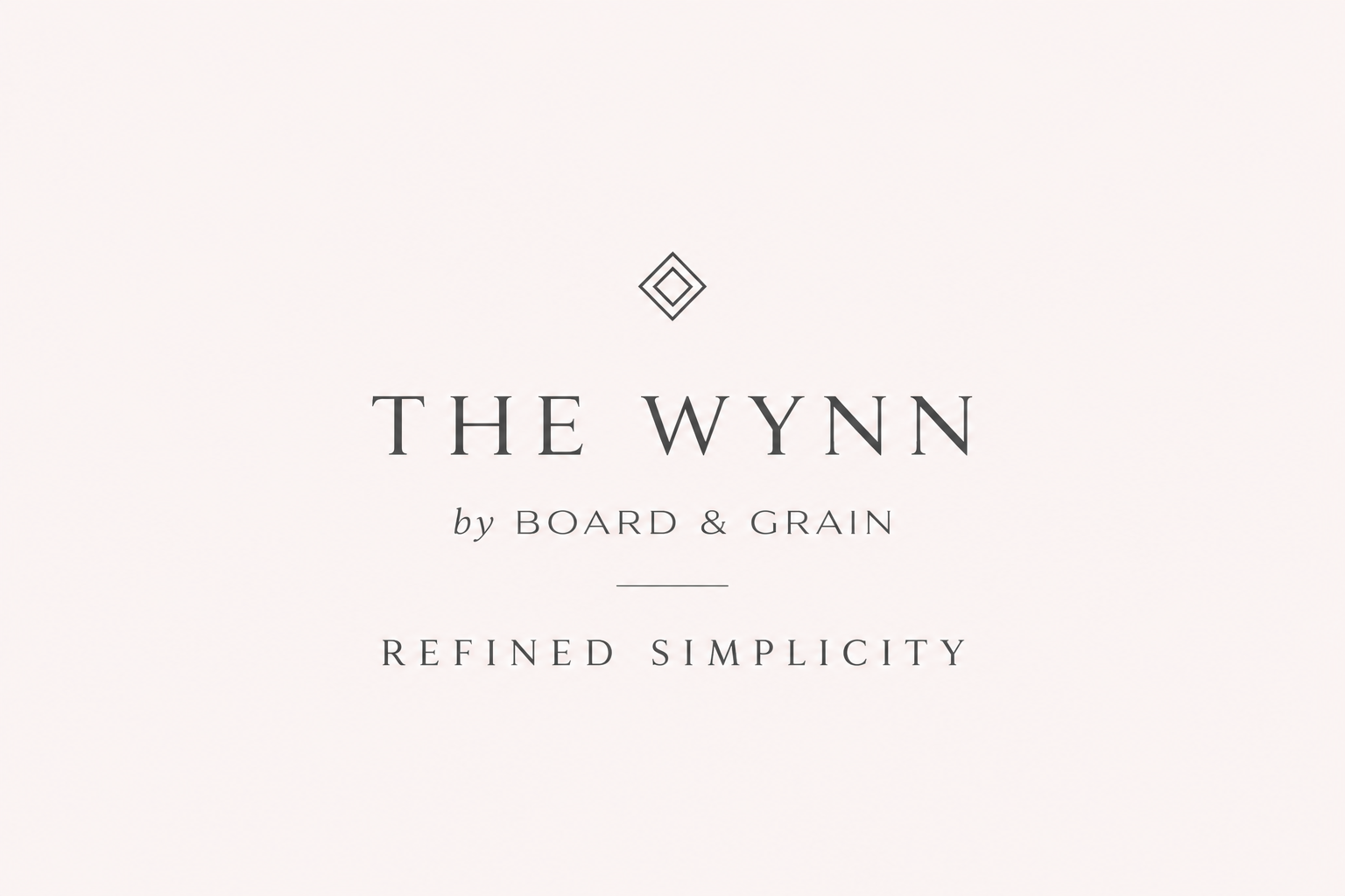 Logo of 'The Wynn by Board & Grain' with a diamond symbol on a white background.