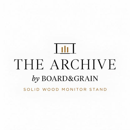 The Archive by Board & Grain — solid wood monitor stand