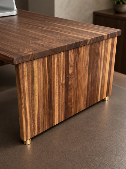 The Archive Original showing its full walnut side panel and brass feet